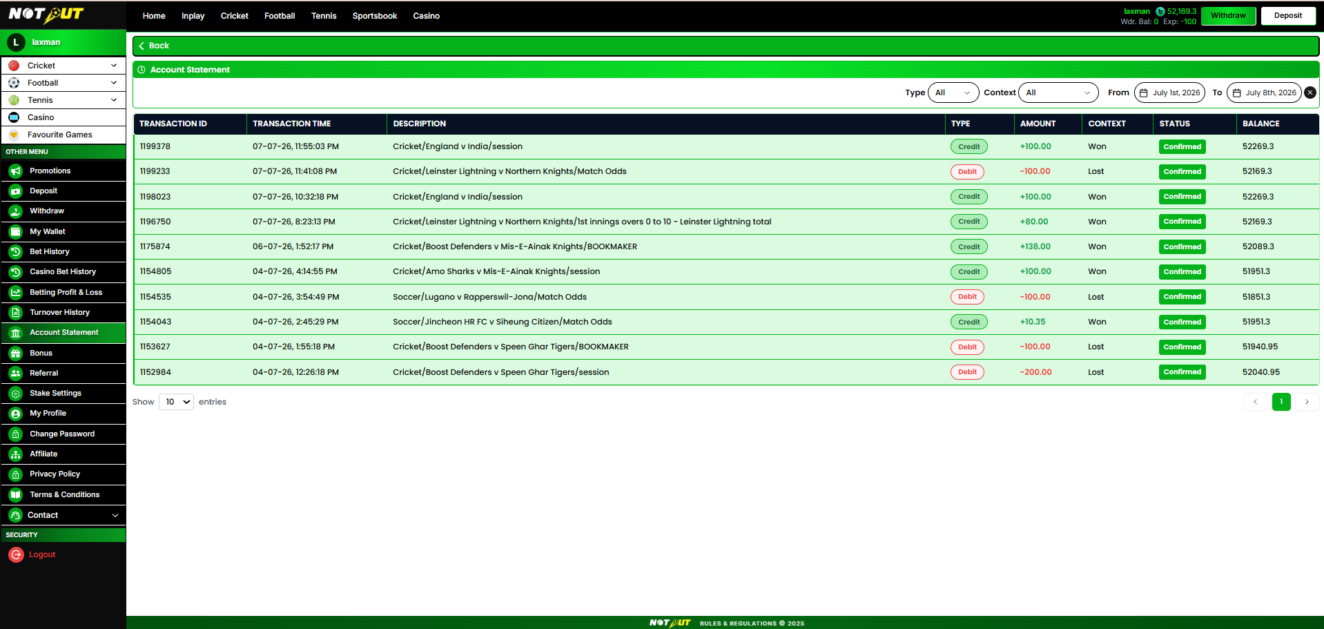 Account statement