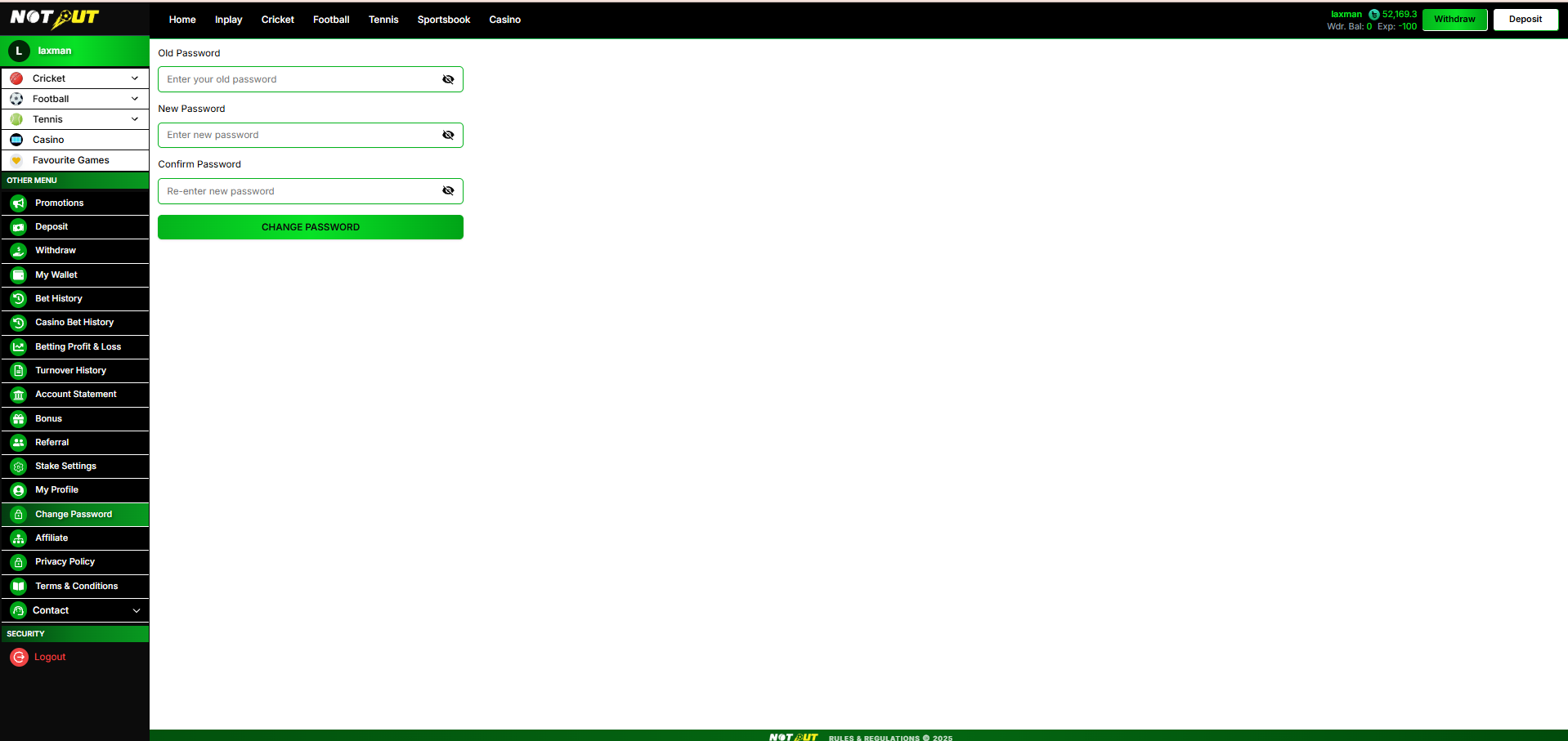Change password